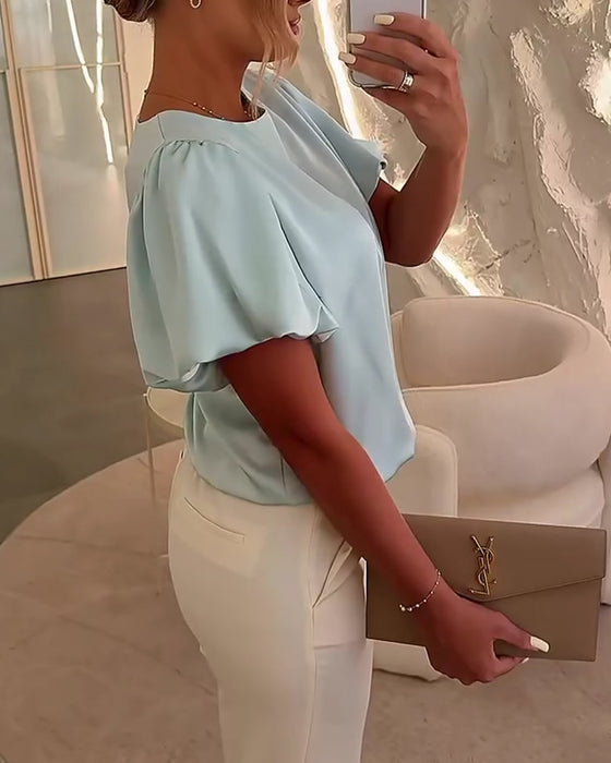Bluser Satin Kortærmet Drape