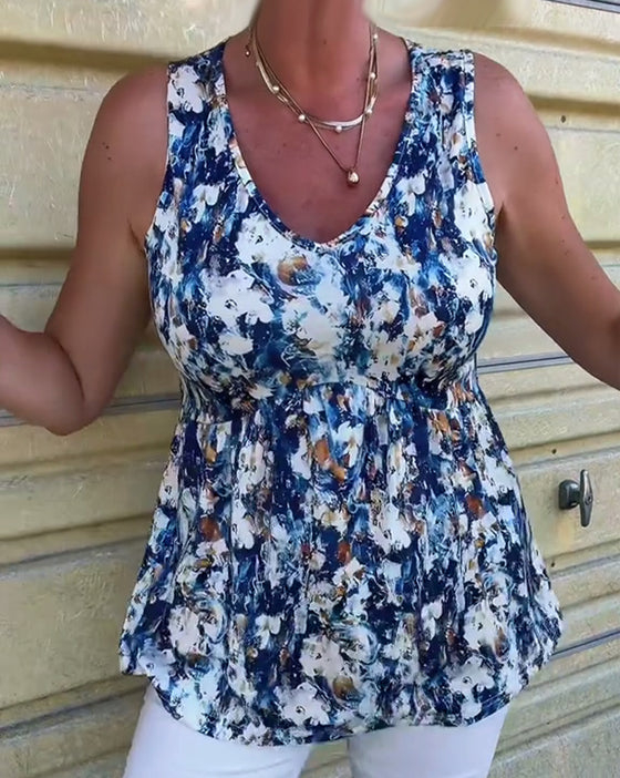 Tanktop Sexet Printet Ærmeløs