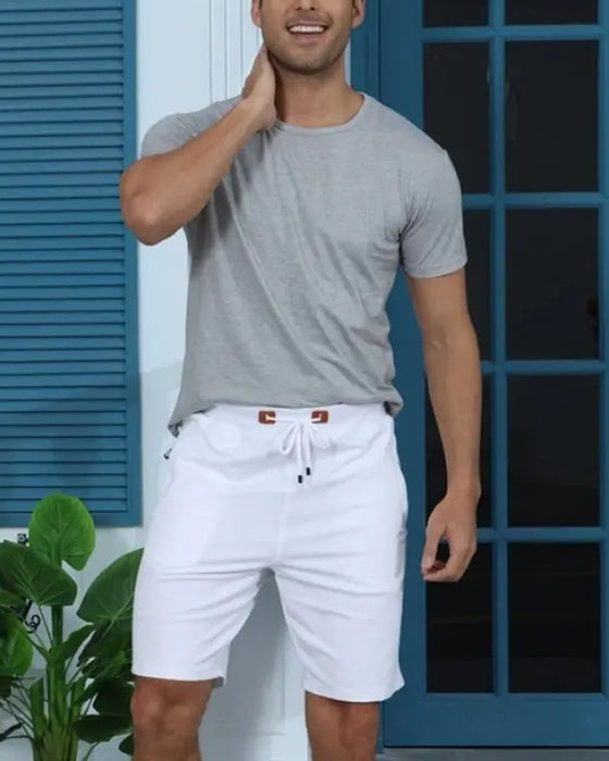 Shorts Elastisk Talje Snor Solid Farve Herre