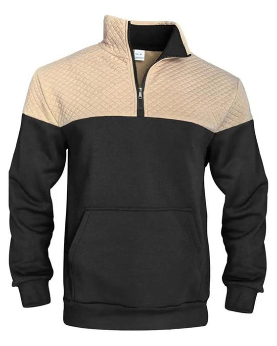 Herre Sweatshirt Farveblok Flip Lynlås