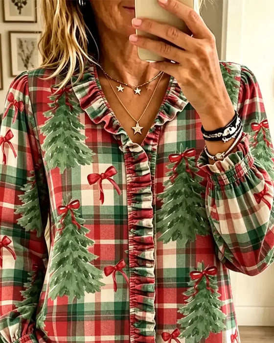 Skjorte Jul ternet Juletræ Tryk