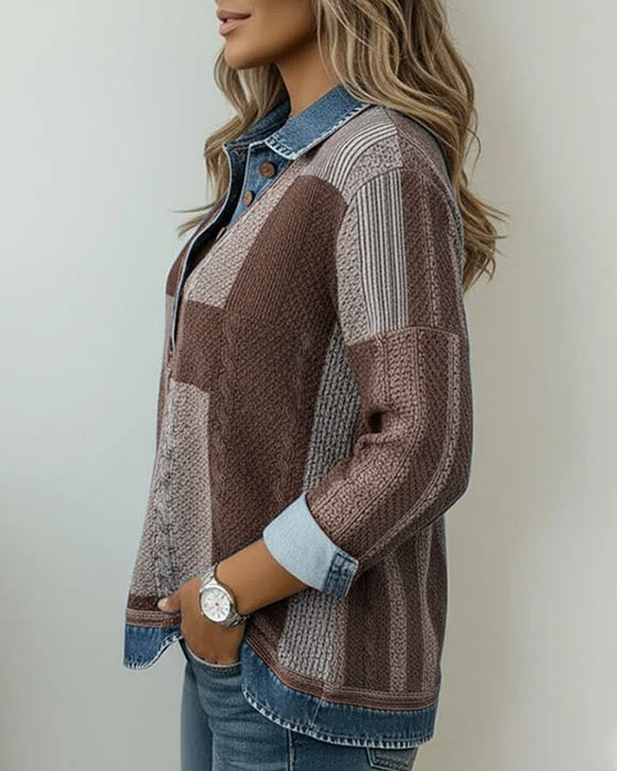 Sweatshirt Med Lange Ærmer Og Farvebloktryk