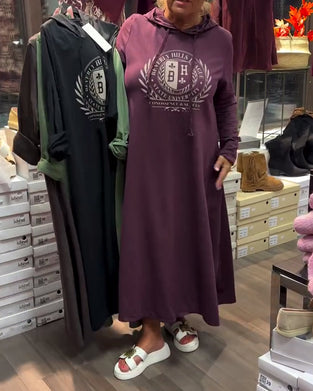 Kjole Med Hætte Trykt Sweatshirt