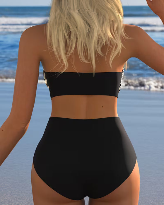 Bikini Høj Talje Leopard Zebra Tryk