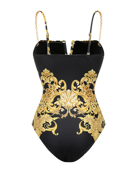 Badedragt Vintage Printed Mesh Solbeskyttelse