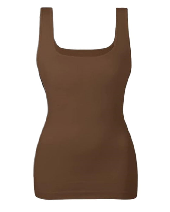 Tanktop Ensfarvet Mavekontrol Formende Midi