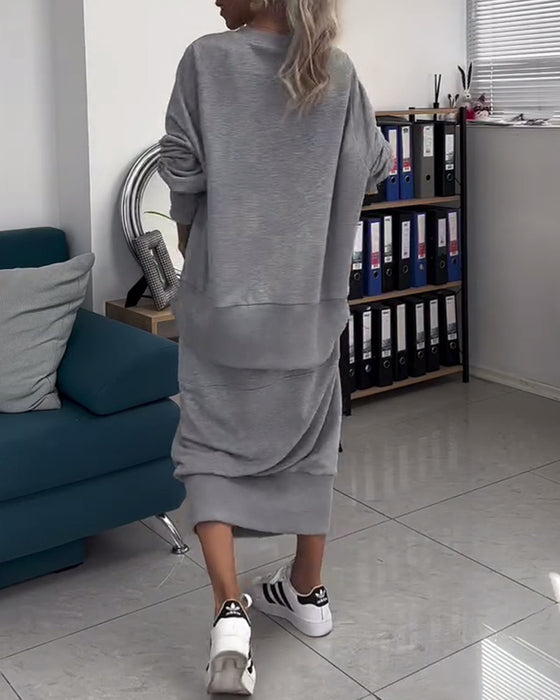 Sweatshirt & Nederdel Sæt Sammenhørende