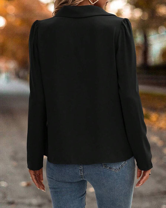 Bluse Pufærme Blonder Patchwork