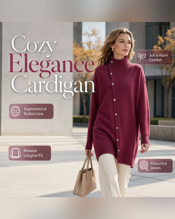 Cardigan Turtleneck Enkelt Knappet