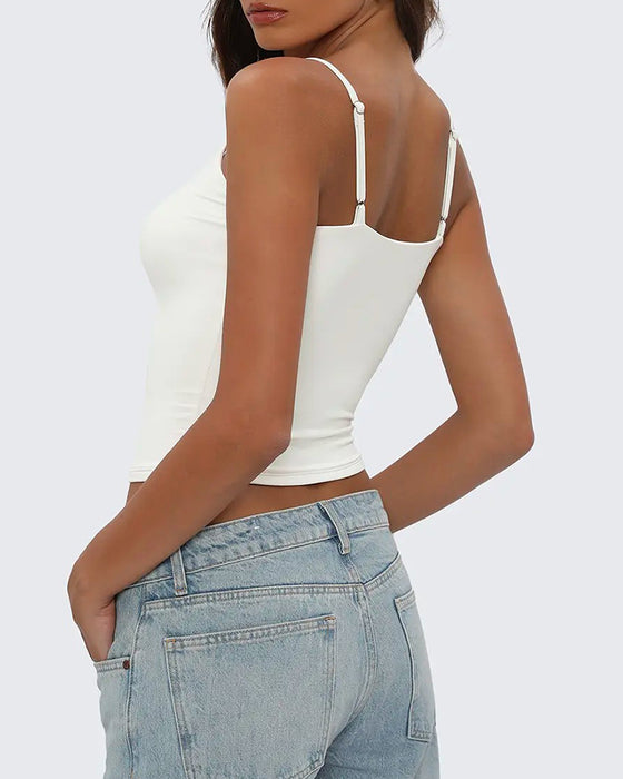 Cami Top Ensfarvet Casual