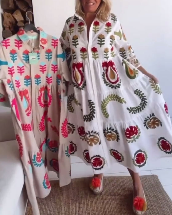 Kjole Blomstret Grafisk Print