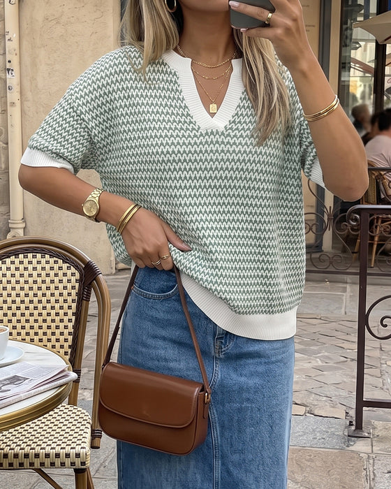 Pullover V-Hals Trendy Casual