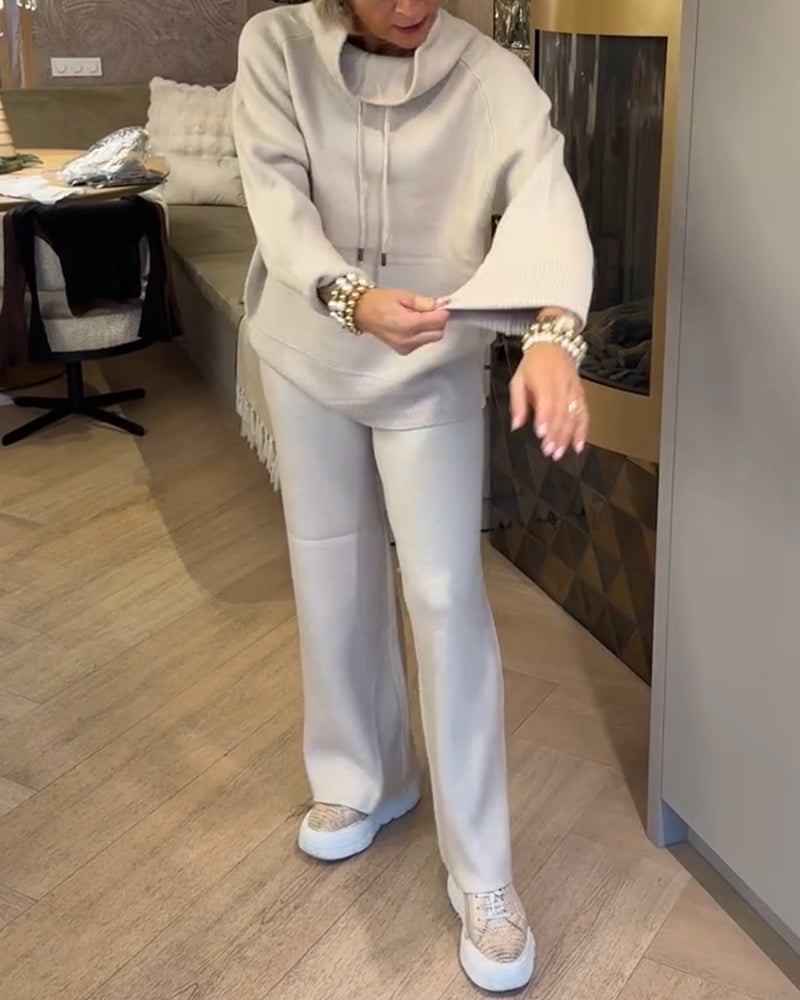 Sweater Høj Hals Træksnor Mode