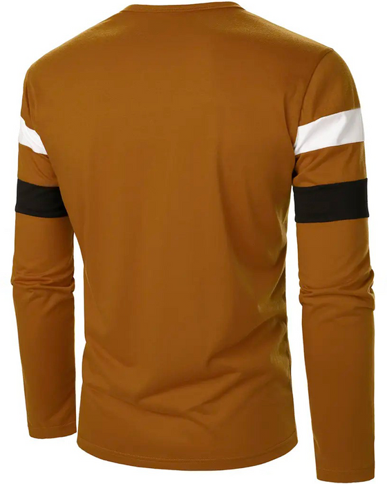 T-Shirt Rundhalset Stribet Langærmet Herrer