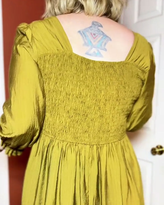 Kjole elegant v-hals blonde