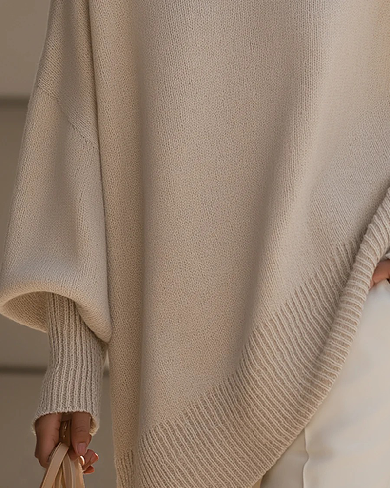 Pullover Rund Hals Løstsiddende Midjer