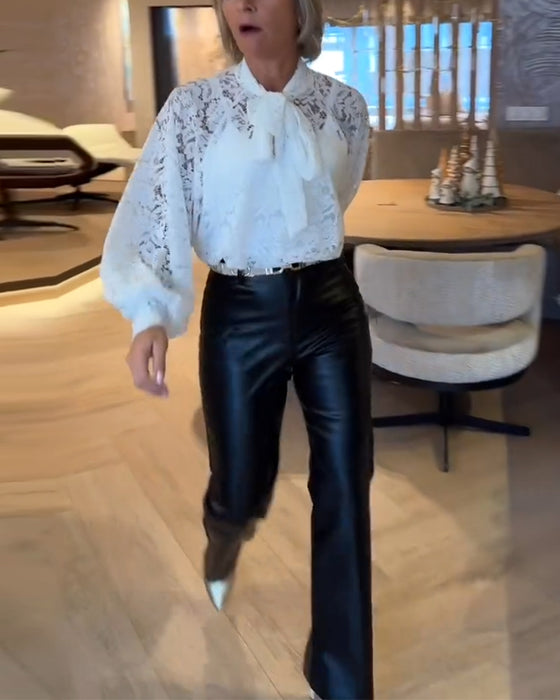 Bluse Bånddesign Blonder