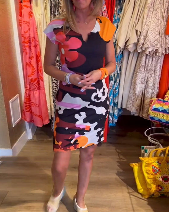 Kjoler i farverige styles med korte ærmer