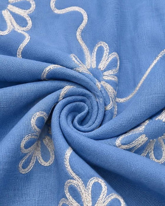 Kjole V-Hals Udskæring Patchwork Blomstret Løs