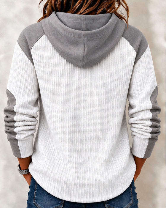 Hoodie Snøring Farveblok Design