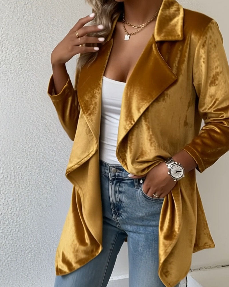 Frakke Uregelmæssig Jakkeslag Fløjl