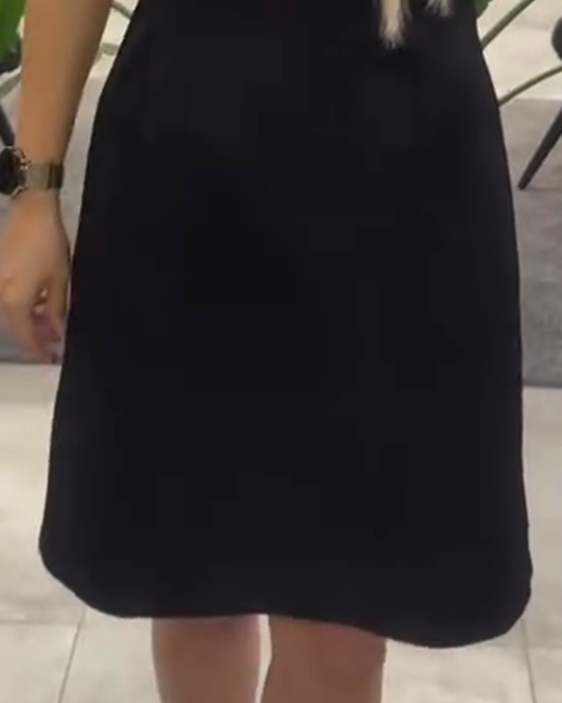 Kjole Boble Kortærmet Rund Halsudskæring