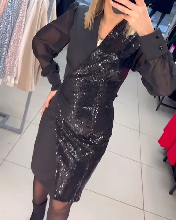 Kjole Temperament Paljetter Mode