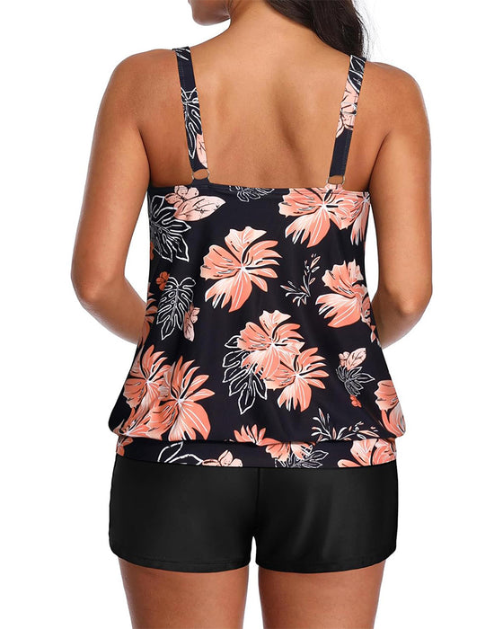 Tankini Slank Vest Boxer Trykt Todelt