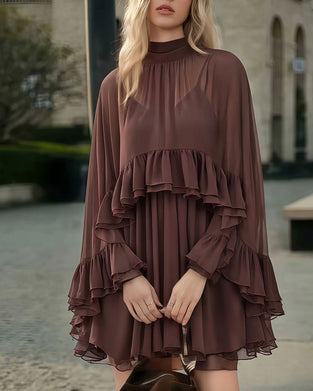 Sæt Elegant Chiffon Cami Kjole Todelt