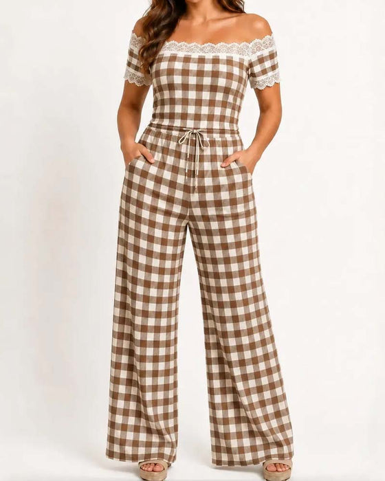 Set Off-Shoulder Blondekant Stribe Bred Ben Bukser