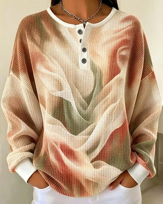 Sweatshirt Ombre Tryk Lang Ærme