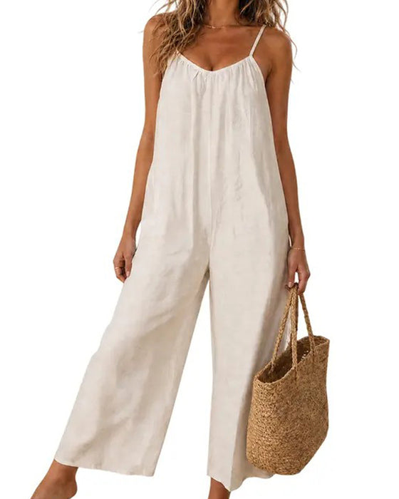 Jumpsuit Tynde Remme Enfarvet