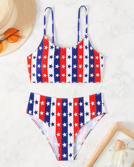 Bikini Stjerner Og Streger Tryk