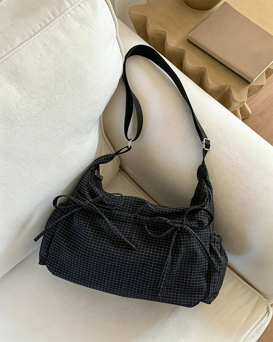 Taske Sløjfe Terningmønstret Crossbody