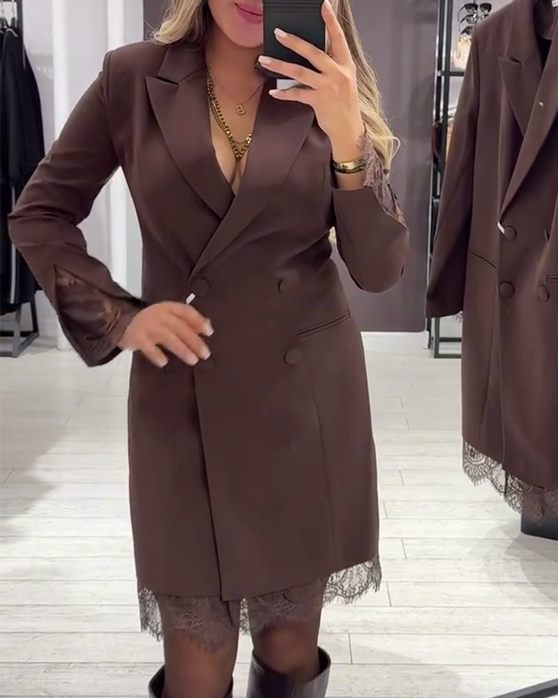 Kjole Med V-Hals Og Indslag Til Arbejde