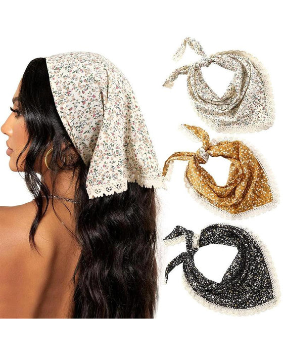 Lille Blomstret Trekanttørklæde