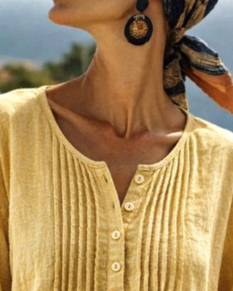 Bluse Plisseret Mellemlang Casual