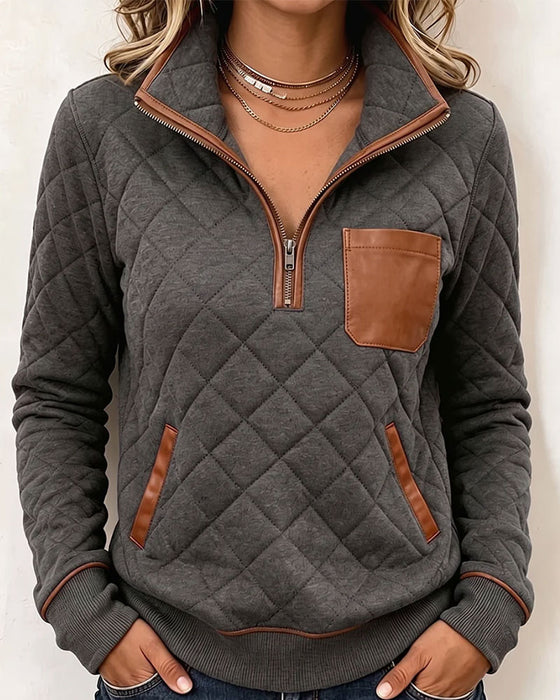Sweatshirt Argyle Halv Lynlås Krave
