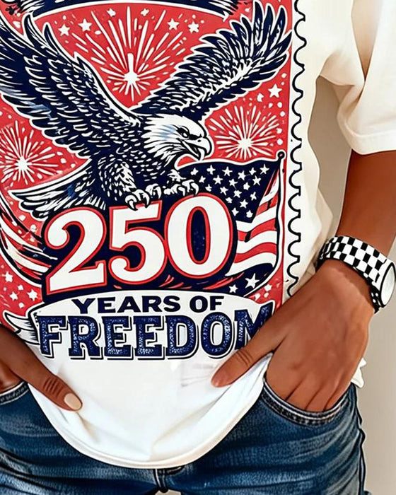 T-Shirt Crew Neck Eagle Print