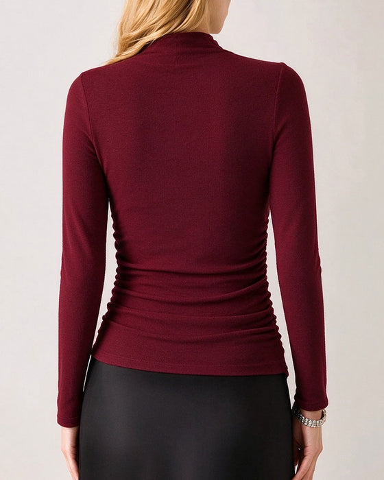 Top Halv Turtleneck Side Rynket Base