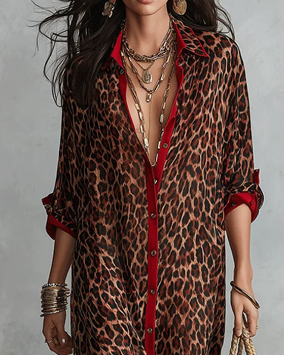 Kjole Slag Leopard Farveblok