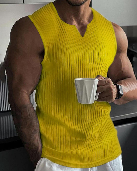 Herre Tanktop Ensfarvet Sport Afslappet