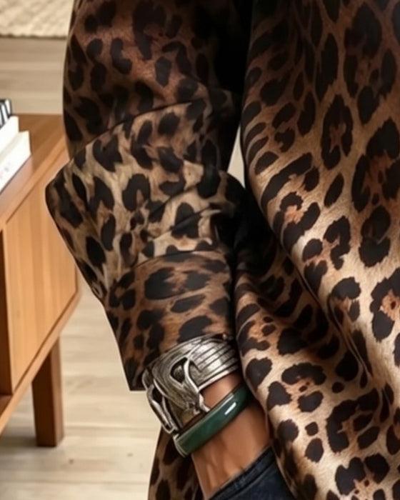 Skjorte Gradient Leopard Revers