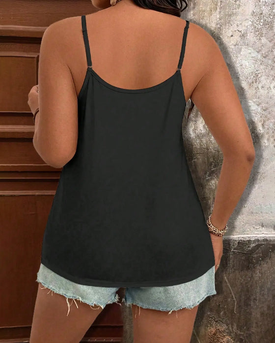 Cami Top Blonder Lapværk Dyb V-Hals Bind