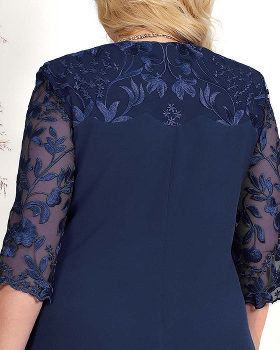 Kjole afslappet løs broderet chiffon