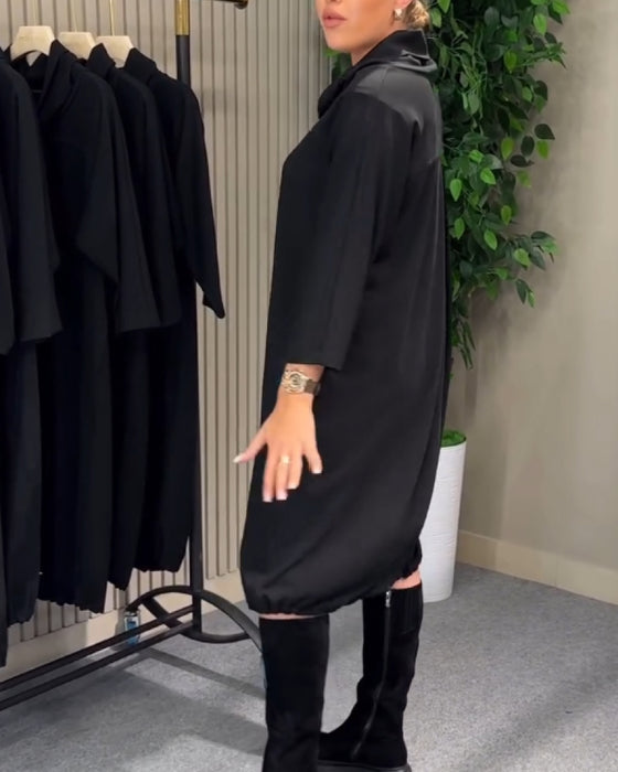 Kjole Stilfuld 3/4 Ærme Krage