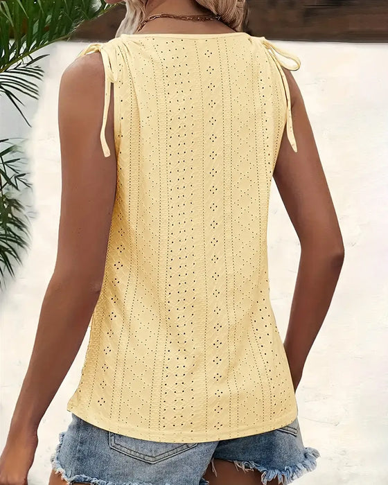 Tanktop Bindebånd Hul Ærmeløs