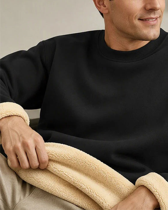 Sweatshirt Rundhalset Ensfarvet Herre