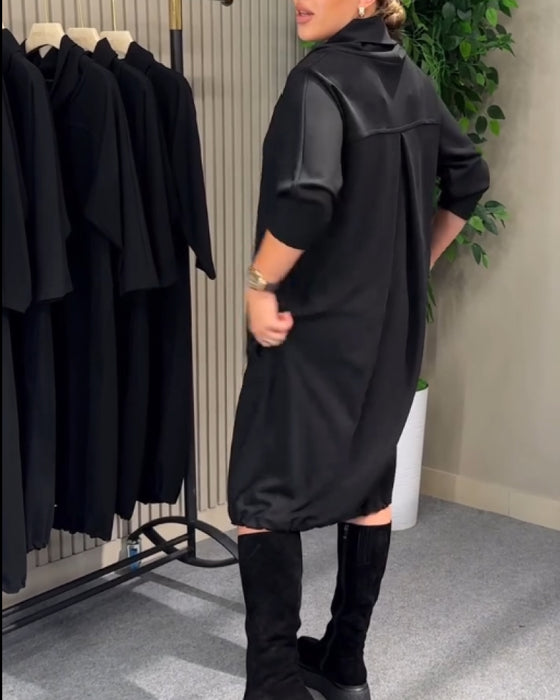 Kjole Stilfuld 3/4 Ærme Krage