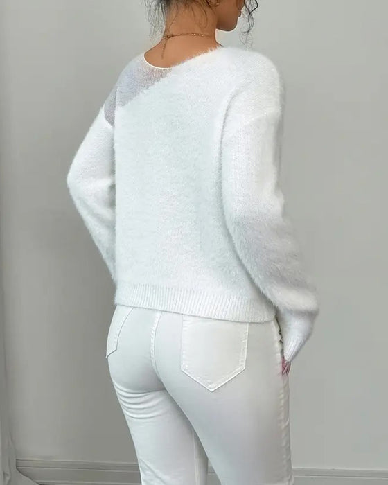 Moderigtig langærmet pullover
